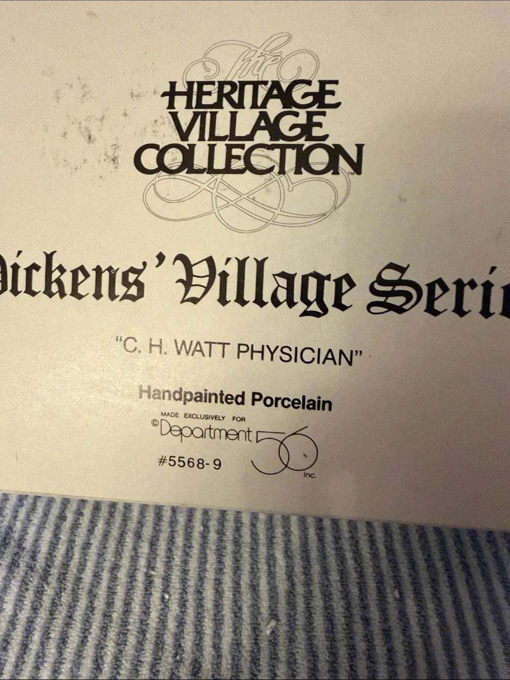Department 56 Dickens Village Series CH Watt Physician